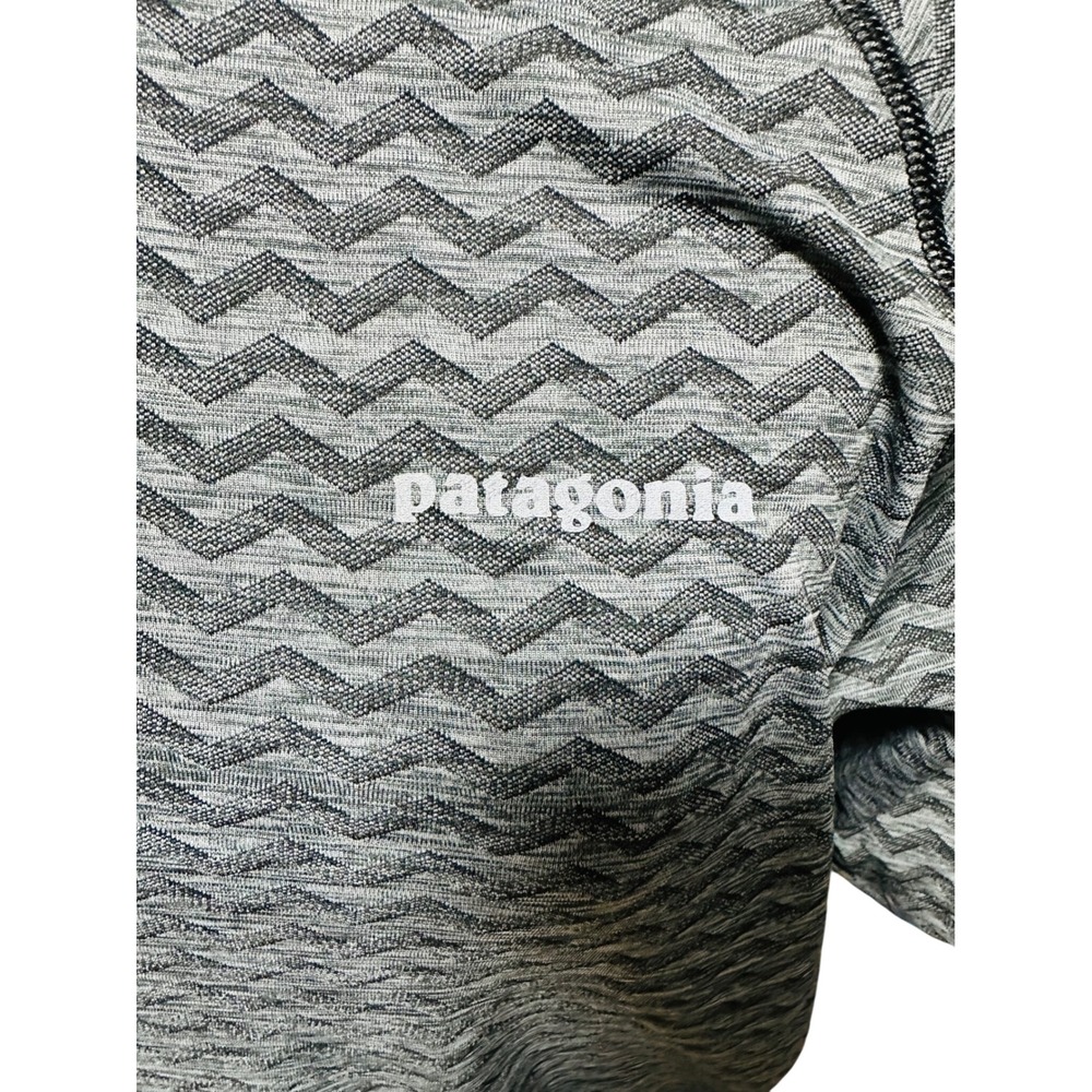 Patagonia Mens Short Sleeve Zigzag Pattern Performance Shirt Gray Size L - Picture 3 of 7